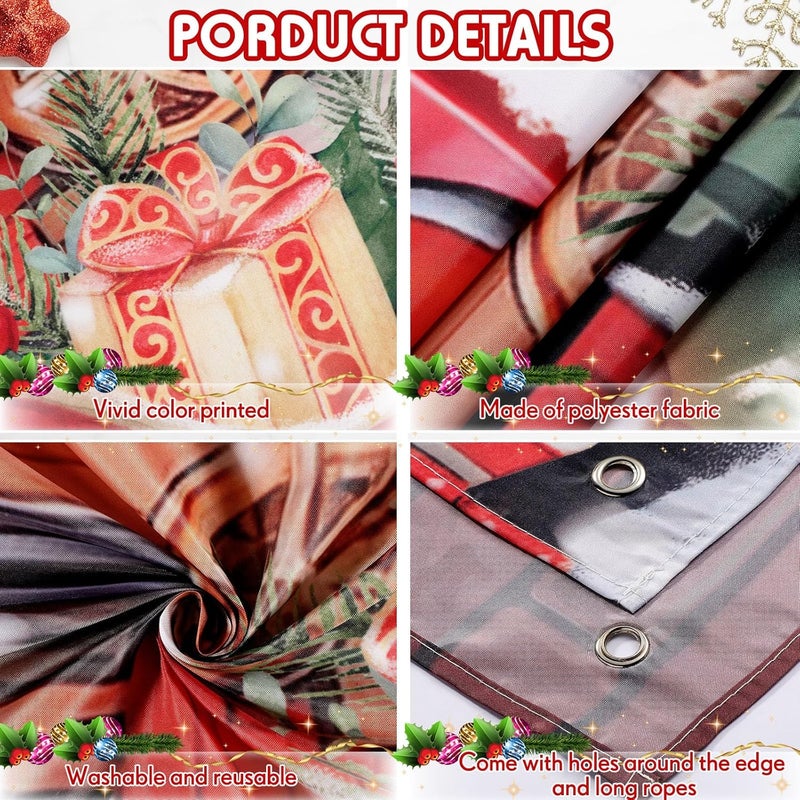 WovWeave Christmas Garage Door Banners Christmas Garage Door Backdrop Decor for Xmas Party Background Supplies(5.9 x 16.4 ft,Black Santa) - Image 3